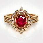 Zonder minimumprijs - Ring - 18 karaat Roségoud, GIA 1,03 ct, Nieuw