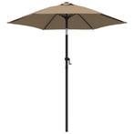 Parasol Taupe Aluminium - Tweedekansje - OP=OP, Kantelbaar, Nieuw, Stokparasol, 2 tot 3 meter