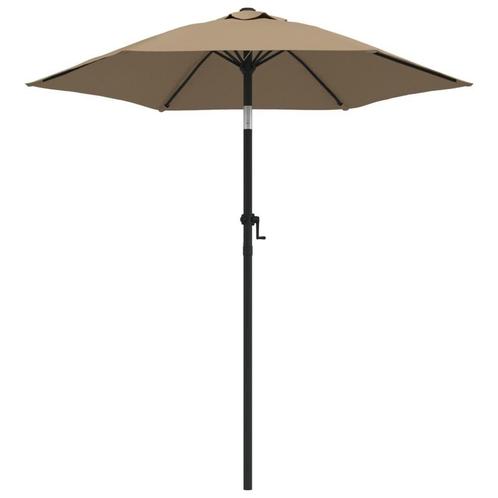 Parasol Taupe Aluminium - Tweedekansje - OP=OP, Tuin en Terras, Parasols, 2 tot 3 meter, Kantelbaar, Nieuw, Stokparasol, Ophalen of Verzenden