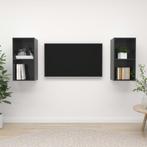 vidaXL Tv-wandmeubelen 2 st spaanplaat hoogglans grijs, Huis en Inrichting, Kasten | Televisiemeubels, Minder dan 50 cm, Verzenden