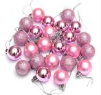 Kerstballen 3cm. kerstbal roze mat/glans/glitter box24 leuk, Hobby en Vrije tijd, Ophalen of Verzenden, Nieuw