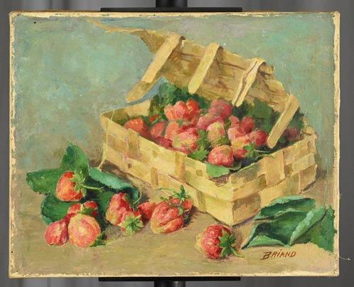 Briand (XX) - Le panier de fraises, Antiek en Kunst, Kunst | Schilderijen | Klassiek