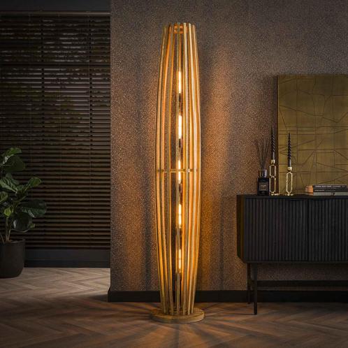 *WOONWINKEL* Vloerlamp Mangohout 5 Lichts, Huis en Inrichting, Lampen | Vloerlampen, Nieuw, Verzenden