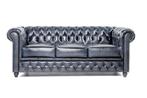 Chesterfield Eco Leather Line – Antiek Blauw 3-zits bank, Huis en Inrichting, Banken | Bankstellen, Overige materialen, Verzenden