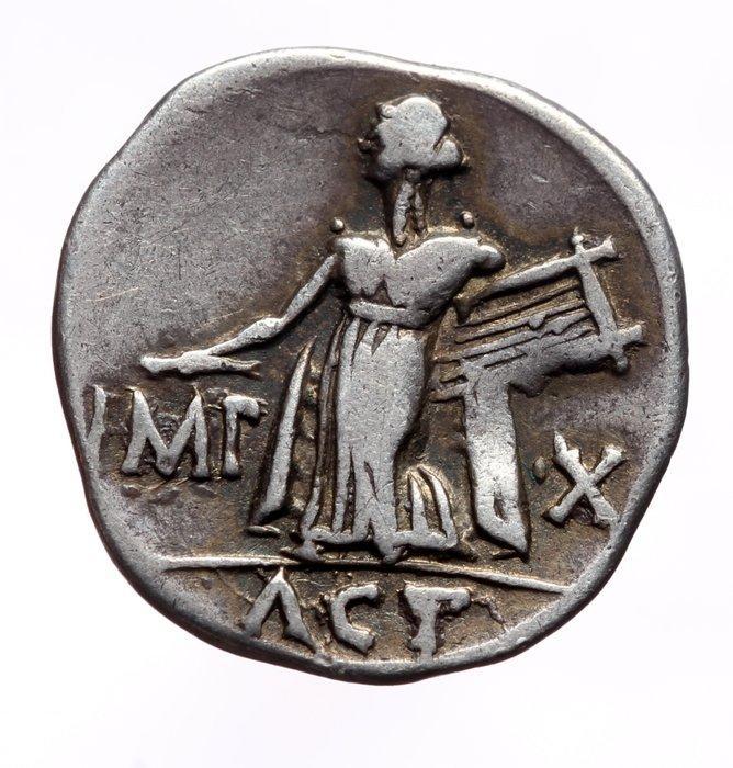 Romeinse Rijk. Augustus (27 v.Chr.-14 n.Chr.). Denarius, Postzegels en Munten, Munten | Europa | Niet-Euromunten