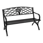 Tuinbank Oxford zwart 127 cm - zwart, Huis en Inrichting, Stoelen, Ophalen of Verzenden, Nieuw, Zwart