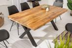 Massieve eettafel IRON CRAFT 160cm natuurlijk mangohout, Huis en Inrichting, Tafels | Eettafels, Ophalen of Verzenden, Nieuw