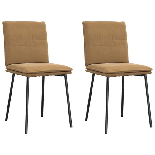 vidaXL Eetkamerstoelen 2 st fluweel bruin, Huis en Inrichting, Stoelen, Nieuw, Verzenden
