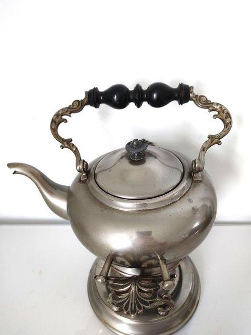 Theepot - metaal en hout, Antiek en Kunst, Antiek | Meubels | Tafels