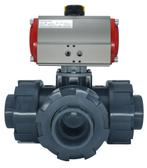 3-Weg Pneumatische Kogelkraan 50 Mm T-Boring Pvc, Verzenden, Nieuw