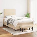 vidaXL Boxspring met matras stof crèmekleurig 120x200 cm, Verzenden, Nieuw, Twijfelaar, 120 cm