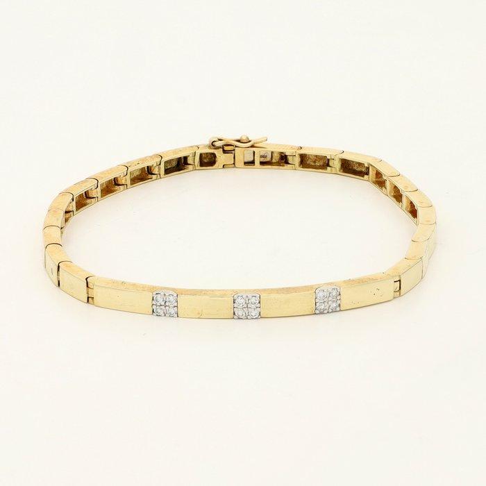 Armband - 14 karaat Geel goud - 0.12ct. tw. Diamant, Sieraden, Tassen en Uiterlijk, Armbanden