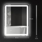 TRUUSK LED Badkamerspiegel 60x80 cm - Touch-schakelaar - Geh, Verzenden, Nieuw