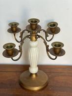 Kaarsenhouder - Majolica, Verguld brons - bronzen keramische