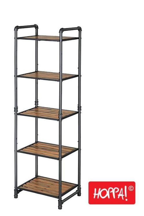Hoppa! Opbergrek Bruin/Zwart - 40x30x130 cm van €43 voor €16, Huis en Inrichting, Kasten | Schoenenrekken, Nieuw, Ophalen of Verzenden