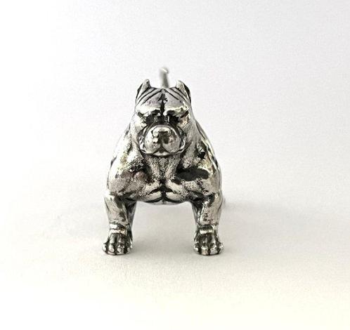 Miniatuur figuur - Massief zilveren Amerikaanse Bully - .925, Antiek en Kunst, Antiek | Goud en Zilver