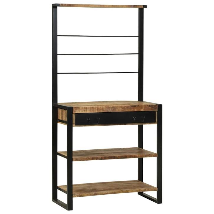 vidaXL Keukenrek Bruin 80 x 40 x 160 cm Massief mangohout, Huis en Inrichting, Keuken | Keukenbenodigdheden, Nieuw, Verzenden