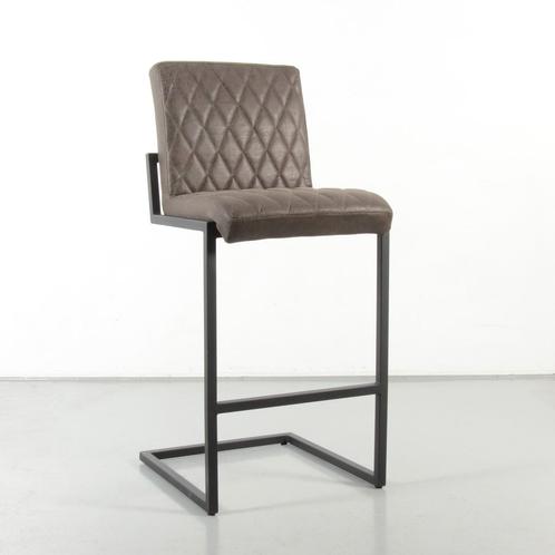 Barkruk Kiruna, antraciet ecoleder, sledeframe, Huis en Inrichting, Stoelen, Ophalen of Verzenden