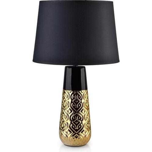 Mondex Luna Orient Gold tafellamp keramiek met stoffen kap, Huis en Inrichting, Lampen | Tafellampen, Ophalen of Verzenden