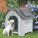Hondenhok Bello met dakluik kunststof wit en grijs 87x72x75, Dieren en Toebehoren, Hondenhokken, Verzenden, Nieuw