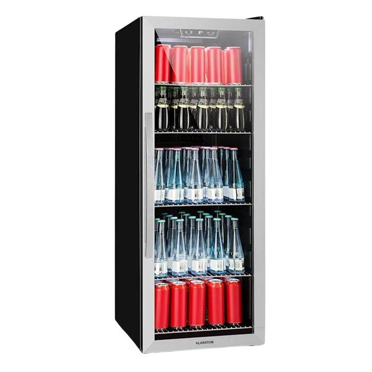 Koelkast Mini Koelkast Drankenkoelkast Glazen Deur RVS, Witgoed en Apparatuur, Koelkasten en IJskasten, Zonder vriesvak, Refurbished