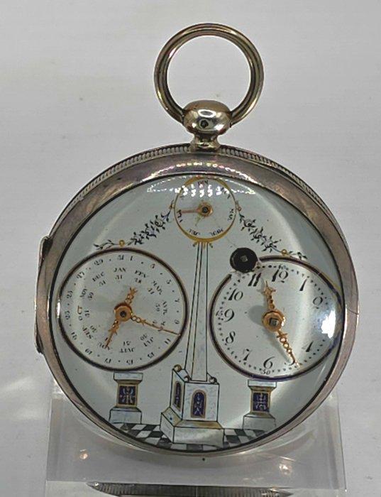 Schweiz.-Spindeluhr Kalender gemalt - Tag + Monat +, Sieraden, Tassen en Uiterlijk, Horloges | Heren