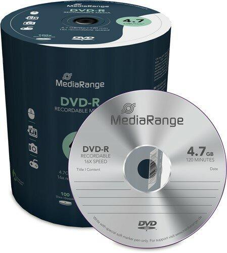 MediaRange DVD-R 4.7 GB 100 stuks, Computers en Software, Beschrijfbare discs, Nieuw, Verzenden