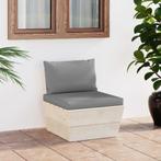 vidaXL Tuinmiddenbank met kussens pallet geïmpregneerd, Verzenden, Nieuw, Hout