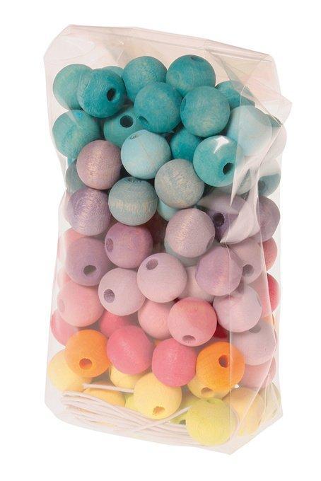 Grimms - 120 houten pastel kralen 1,2 cm, Kinderen en Baby's, Speelgoed | Overig