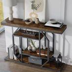 Consoletafel industrieel 120 cm met 4 open opbergplanken, Antiek en Kunst, Antiek | Meubels | Tafels, Verzenden