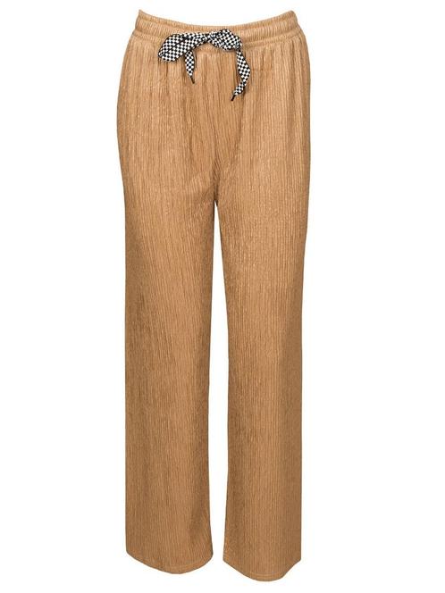 Broek Gerimpeld Bruin M/L, damesbroek, Kleding | Dames, Broeken en Pantalons, Verzenden
