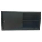 Lage schuifdeurkast, zwart, 2 legborden, incl 1 sleutel,, Ophalen of Verzenden, Gebruikt