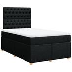 vidaXL Boxspring met matras stof zwart 120x200 cm, Verzenden, Zwart, Nieuw, Twijfelaar