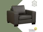 Leren fauteuil Enjoy - Toledo Antracite (donkergrijs) -, Nieuw, Ophalen of Verzenden, 100 tot 125 cm, Modern