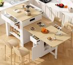 Uitschuifbare Bartafel 110–214 cm met USB & Opbergruimte, Huis en Inrichting, Keuken | Keukenelementen, Verzenden, Nieuw