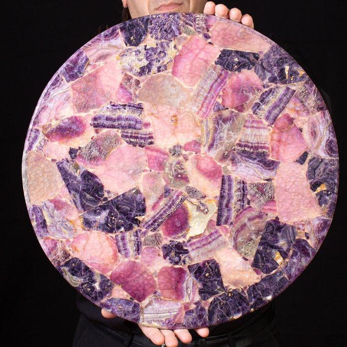 Geen reserve Tafel in mozaïek van natuurlijke fluoriet – Een, Verzamelen, Mineralen en Fossielen