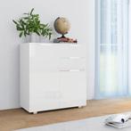vidaXL Dressoir 71x35x80 cm spaanplaat hoogglans wit, Huis en Inrichting, Kasten | Dressoirs, Verzenden, Nieuw, 50 tot 100 cm