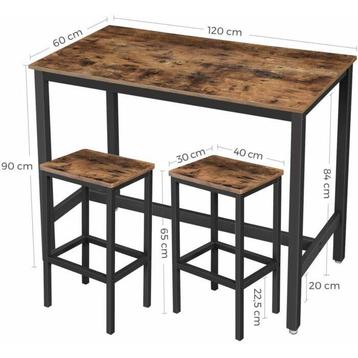 Hoppa LBT15X Metalen Bartafel Met 2 Barkrukken €104 voor €73 beschikbaar voor biedingen