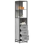 vidaXL Badkamerkast 35x37,5x166cm bewerkt hout grijs sonoma, Huis en Inrichting, Badkamer | Badkamermeubels, Verzenden, Nieuw
