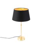 Tafellamp goud/messing met kap zwart met goud 32 cm - Parte, Nieuw, Overige materialen, Klassiek / Antiek, 50 tot 75 cm