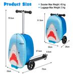 Opvouwbare Scooter Kinderkoffer 2-In-1 Skateboard Bagage met