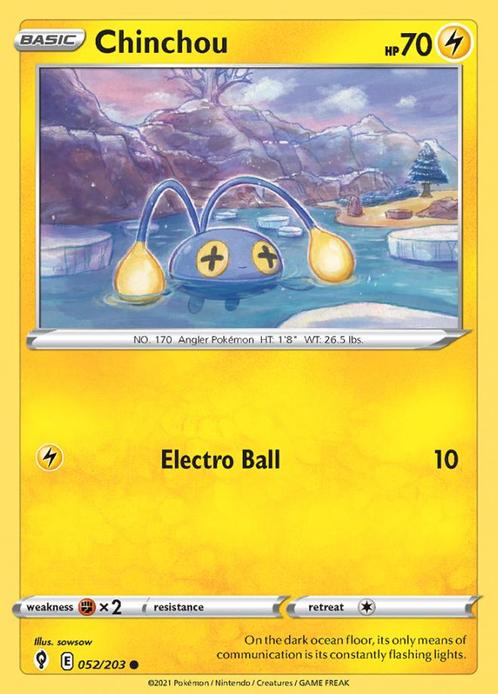 Chinchou 052/203 (Evolving Skies), Hobby en Vrije tijd, Verzamelkaartspellen | Pokémon, Losse kaart, Nieuw, Foil, Ophalen of Verzenden