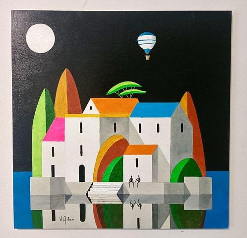 V. Altieri (1977) - Città sospesa, Antiek en Kunst, Kunst | Schilderijen | Klassiek