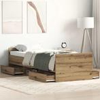 vidaXL Bedframe zonder matras spaanplaat artisanaal, Huis en Inrichting, Slaapkamer | Bedden, Eenpersoons, Bruin, Verzenden, Nieuw
