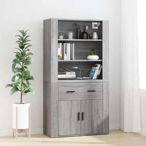 vidaXL buffetkast bewerkt hout grijs sonoma eikenkleurig, Huis en Inrichting, Kasten | Buffetkasten, Nieuw, Overige houtsoorten