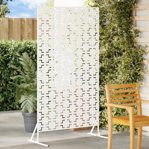 vidaXL Privacy Scherm Wit 100x50x180 cm van Staal, Tuin en Terras, Schuttingen, Nieuw, IJzer, Verzenden
