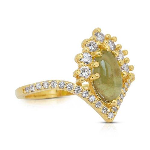 Ring - 18 karaat Geel goud - 2.17ct. tw. Kattenoog, Sieraden, Tassen en Uiterlijk, Ringen