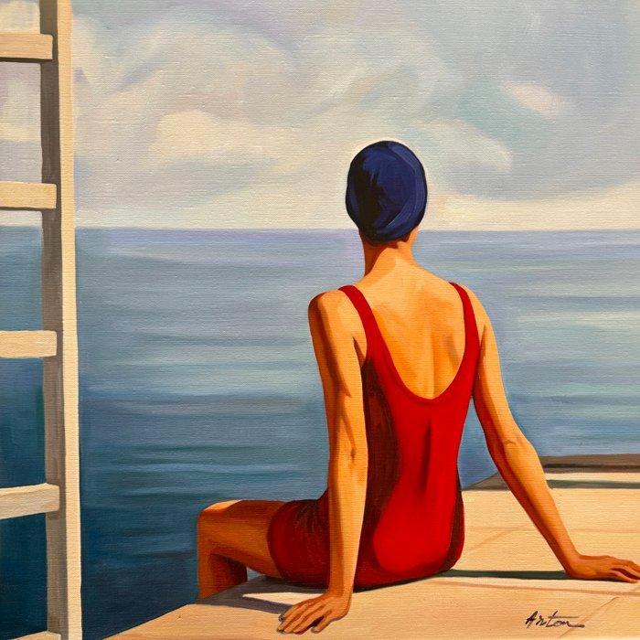 Laura Anton - L’Echelle, Antiek en Kunst, Kunst | Schilderijen | Modern