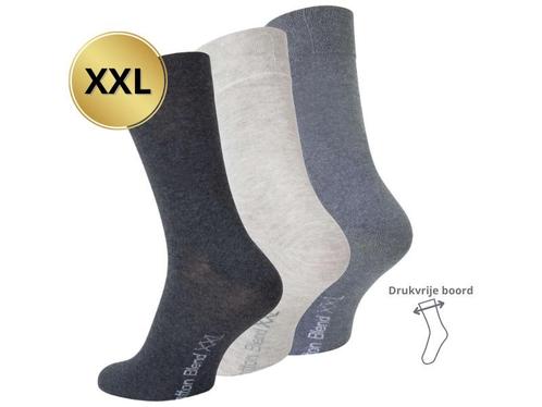3 paar - XXL - Herensokken - Drukvrije boord - Grijs-mix, Kleding | Heren, Sokken en Kousen, Verzenden