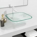 vidaXL Wasbak 42x42x14 cm glas transparant, Doe-het-zelf en Verbouw, Sanitair, Verzenden, Nieuw